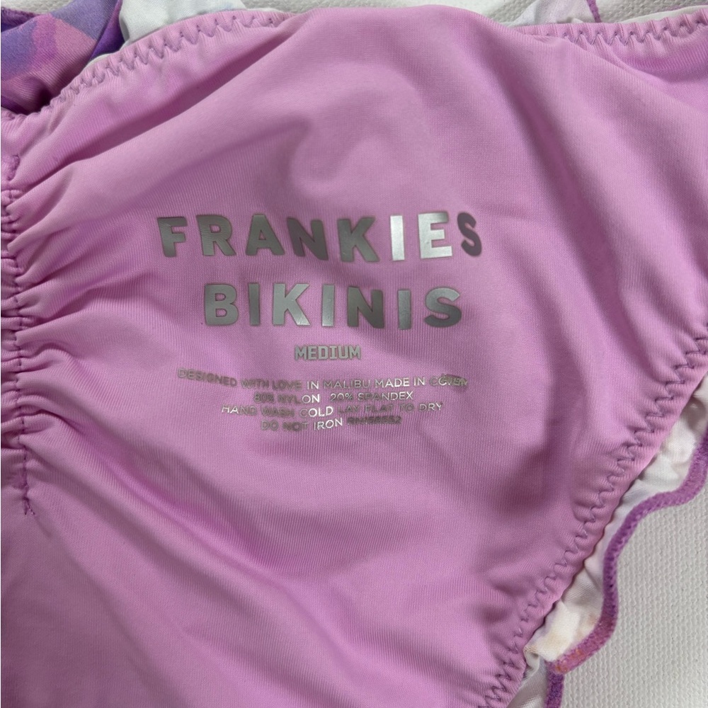 Frankie's Bikinis Pink and Purple Floral Tie-Side Bikini - Picture 5 of 8